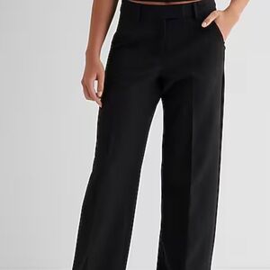 Women's Black Express Mid-Rise Relaxed Trouser